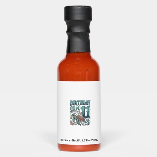 Birthday Girl 11 Sea Turtle Vintage Engraving Desi Hot Sauces