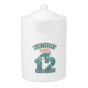 Birthday Girl 12 Sea Turtle Ocean Vintage Shirt De Teapot