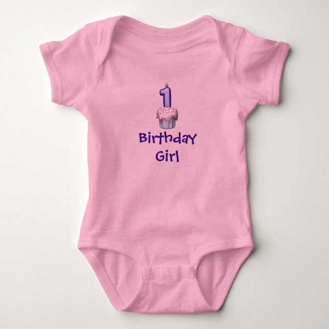 Birthday Girl 1 Baby Bodysuit (Front)