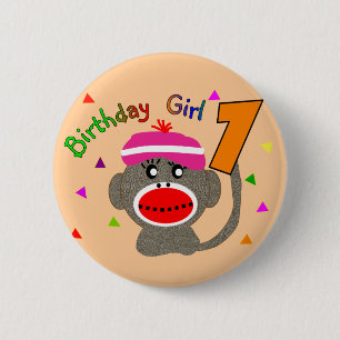 Birthday Girl "1" year old Pinback Button