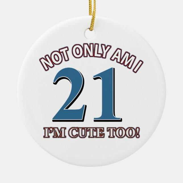 Birthday Girl 21 Ceramic Ornament (Front)