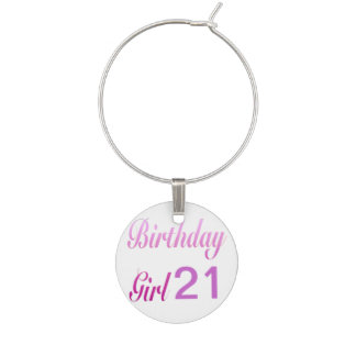 Birthday Girl 21 Wine Charm