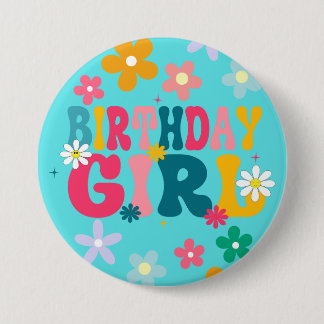 Birthday Girl 3" large round Button
