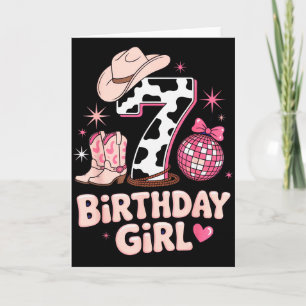 Birthday Girl 7 Cowgirl Party Outfit Fun Disco The Card