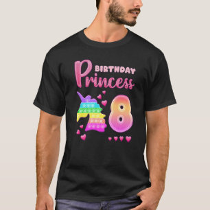 Birthday Girl 8 Year Old Unicorn Pop It Fidget Pop T-Shirt