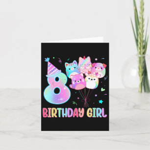 Birthday Girl 8th Birthday Squish Squad Mallow Gir Card