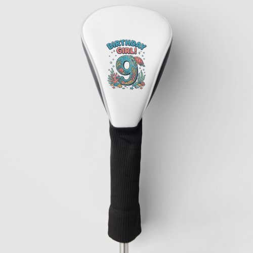Birthday Girl 9 Ocean Turtle Vector Design_1 Golf Head Cover
