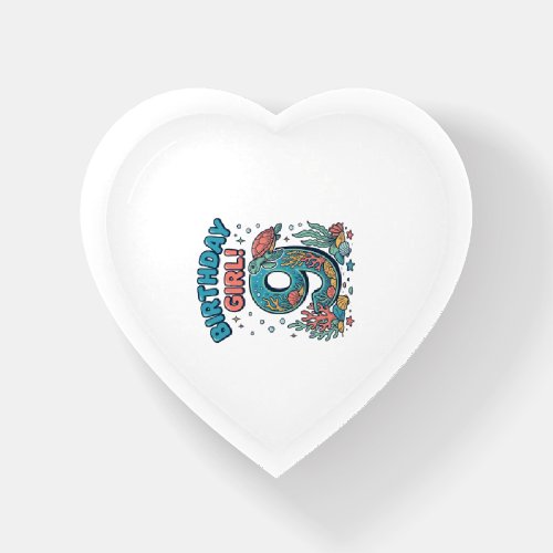 Birthday Girl 9 Ocean Turtle Vector Design_1 Paperweight