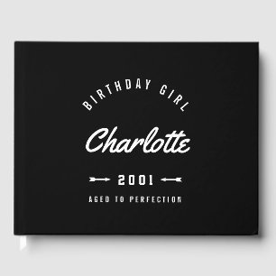 Birthday Girl Aged To Perfection Retro Guest Book