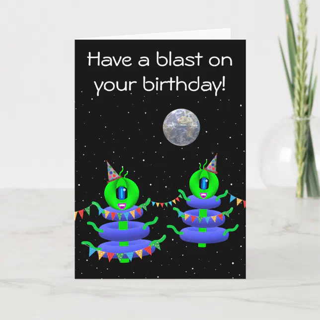 Birthday Girl Aliens Greeting Card by Jo Images | Zazzle