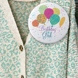 Birthday Girl Animal Pattern Balloons Button<br><div class="desc">Birthday Girl Animal Pattern Balloons Button is a bunch of colorful animal pattern balloons to make the birthday girl feel special. Confetti sprinkle in the background.</div>