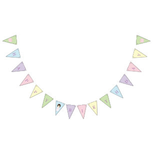 Birthday Girl at Gift Table Bunting Flags