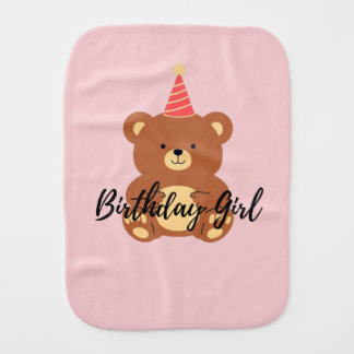 Birthday Girl  Baby Burp Cloth