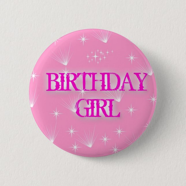 BIRTHDAY GIRL BADGE BUTTON (Front)
