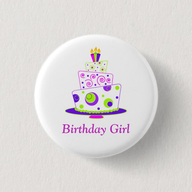 Birthday Girl Badge Pinback Button (Front)