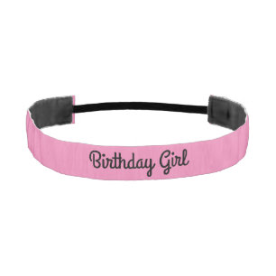 Birthday Girl Black and Pink Athletic Headband