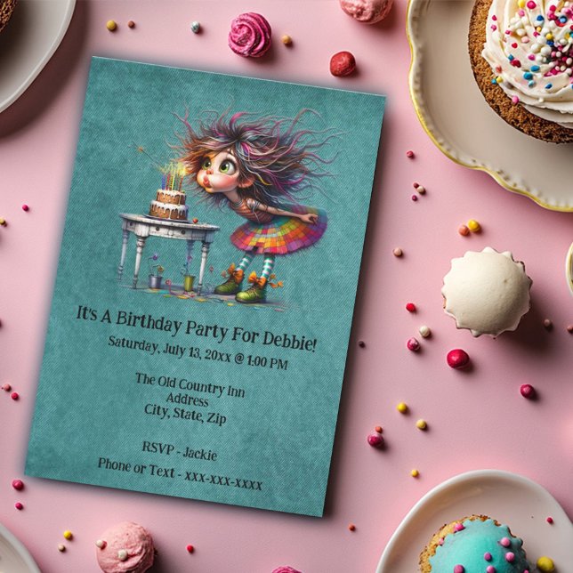 Birthday Girl Blowing Out Candles Invitation (Creator Uploaded)