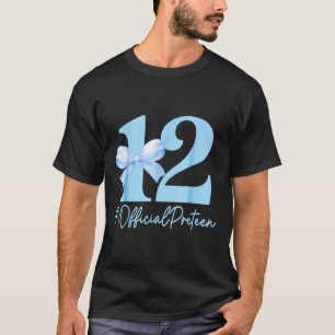 Birthday Girl Blue Coquette Bow 12 Year Old Offici T-Shirt