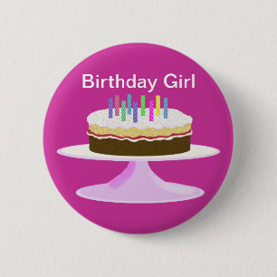 Birthday girl button
