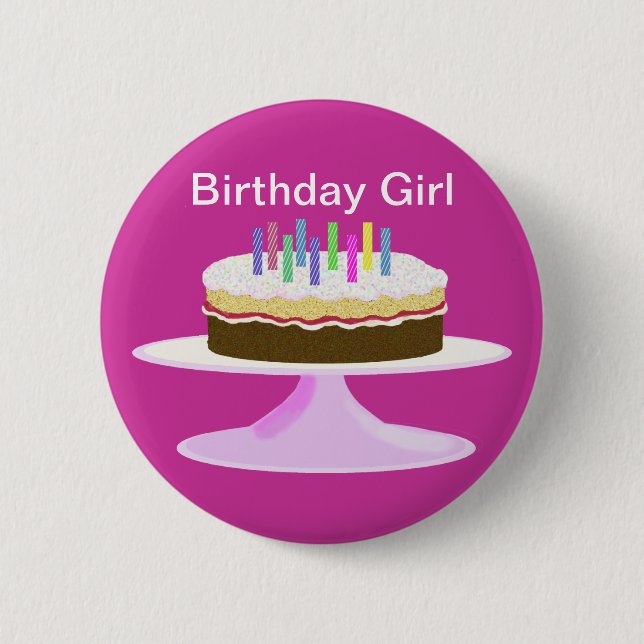 Birthday girl button (Front)