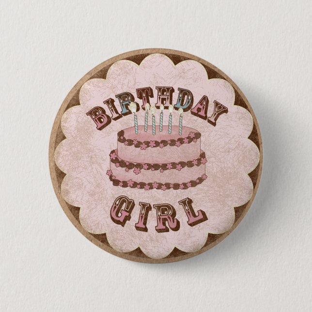 Birthday girl button (Front)