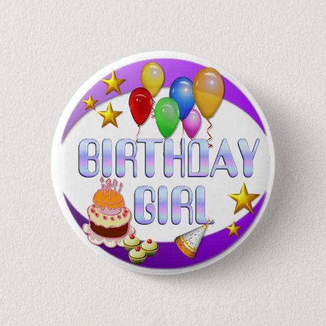 Birthday Girl ~ Button # 2 (Front)