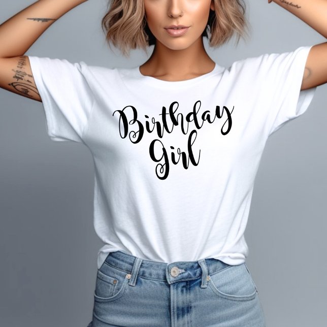 Birthday Girl Calligraphy Script Womens Tri-Blend Shirt (Creator Uploaded)