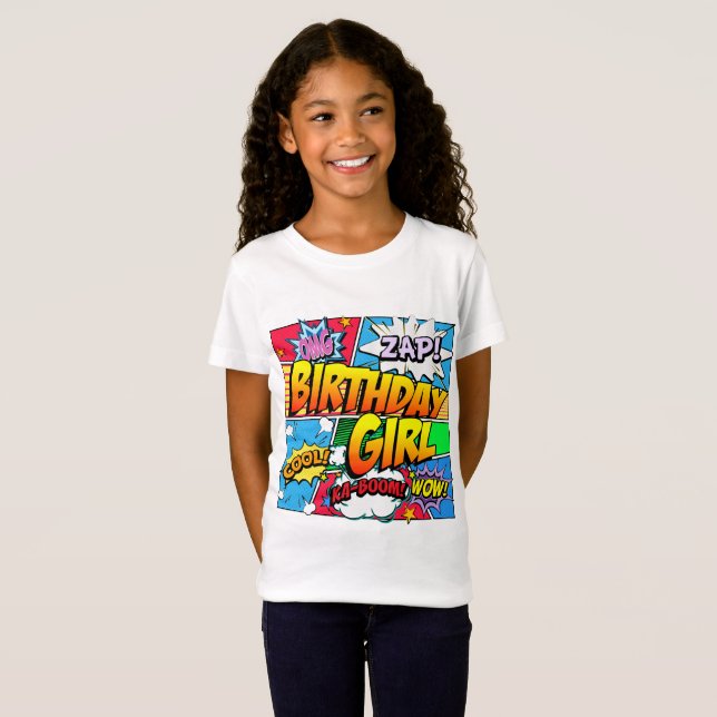 Birthday Girl Comic Book T-Shirt (Front Full)