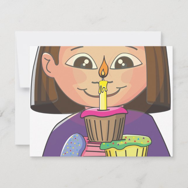 Birthday girl cupcakes card (Front)