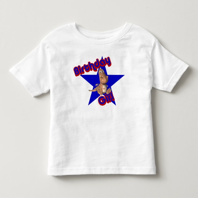 Birthday Girl Cute Dinosaur  Toddler T-shirt (Front)