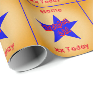 Birthday Girl Cute Personalized Birthday Wrapping Paper