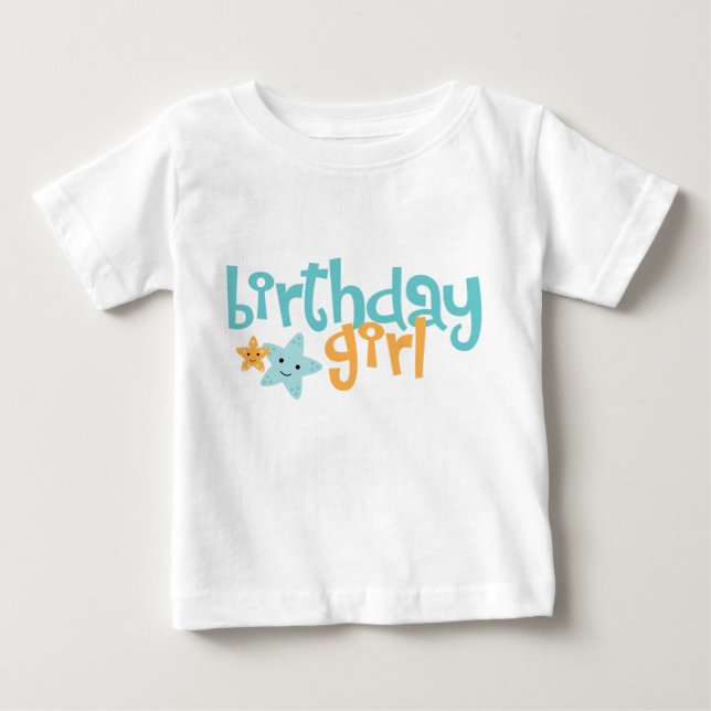 Birthday Girl - Cute Starfish Baby T-Shirt (Front)