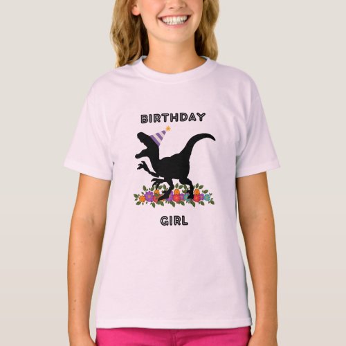 Birthday Girl Dinosaur T_Shirt