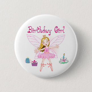 Birthday Girl Fairy Ballerina Pinback Button
