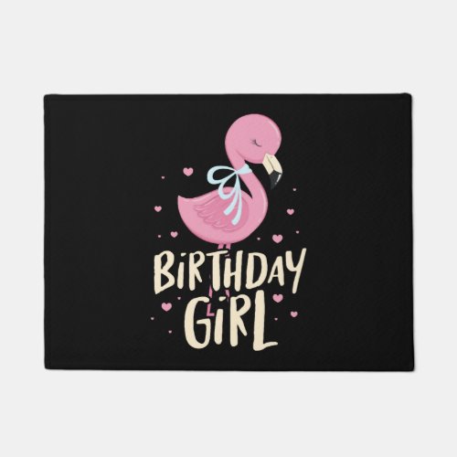 Birthday Girl Flamingo Doormat