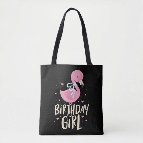 Birthday Girl Flamingo Tote Bag