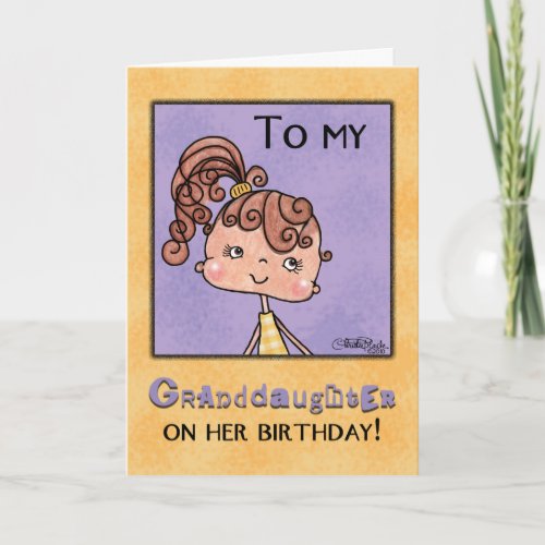 Birthday Girl for Granddaughter_Yellow Gingham Card