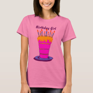 Birthday Girl Giant Pink Birthday Cake T-Shirt