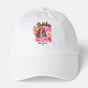 Birthday Girl Hat Cute Pink Gold Birthday Party