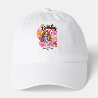 Birthday Girl Hat Cute Pink Gold Birthday Party