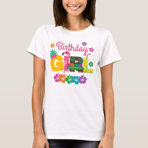 Birthday Girl Hawaiian Luau Summer T_Shirt