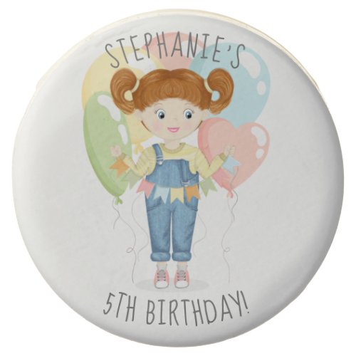 Birthday Girl in Overalls Redhead  Chocolate Cover Chocolate Covered Oreo