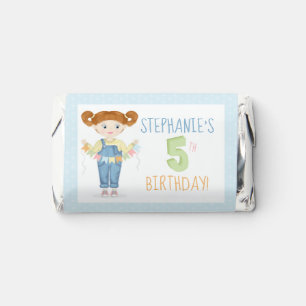 Birthday Girl in Overalls Redhead Hershey's Miniatures
