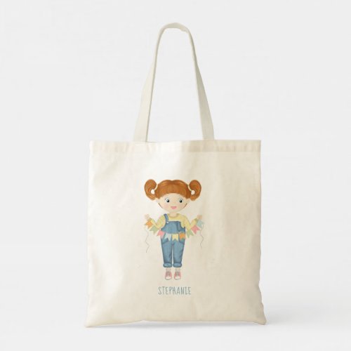 Birthday Girl in Overalls Redhead Tote Bag