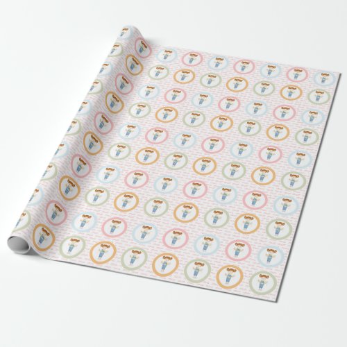 Birthday Girl in Overalls Redhead  Wrapping Paper