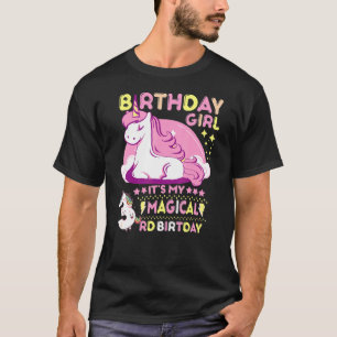Birthday Girl It's My Magical 3rd Birthday Bday Un T-Shirt