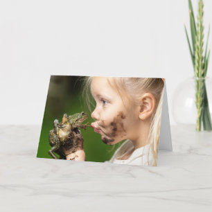 Birthday Girl Kissing a Frog Card