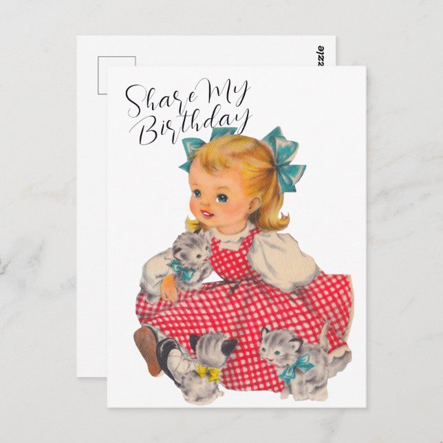 BIRTHDAY GIRL KITTENS | Postcard (Front/Back)