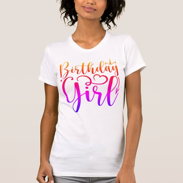 Birthday girl lady t-shirt  (Front)