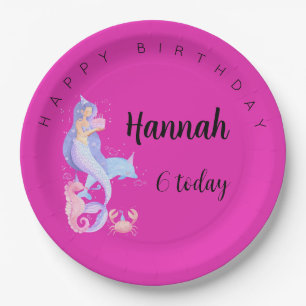 Birthday Girl Mermaid theme   Paper Plates